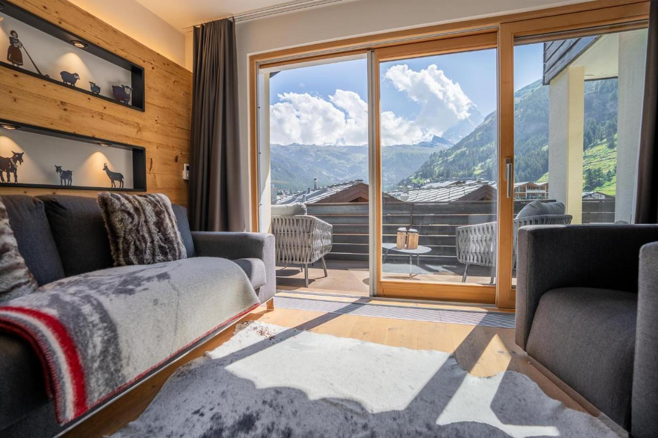 Moderne Wohnung Mit Ausblick Und Viel Sonne Zermatt Exterior foto